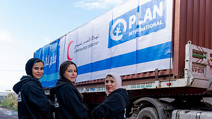 Plan International unterstützt den Ägyptischen Roten Halbmond bei Hilfslieferungen